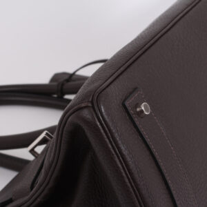 Sac Shoulder en cuir Togo chocolat – Image 7