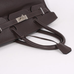 Sac Shoulder en cuir Togo chocolat – Image 9