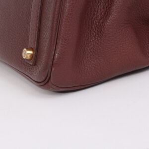 Bolso Birkin 35 de cuero granulado rojo ladrillo - Imagen 10