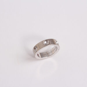 Bague Empreinte or blanc 18k et saphir rose – Image 4
