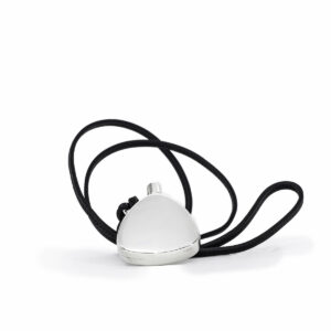 Sterling Silver Perfume Flask Pendant with Leather Link - Image 1