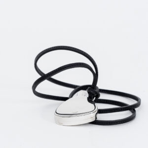Sterling Silver Perfume Flask Pendant with Leather Link - Image 2
