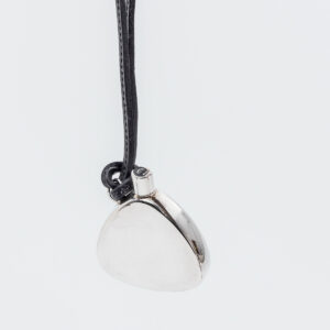 Sterling Silver Perfume Flask Pendant with Leather Link - Image 3
