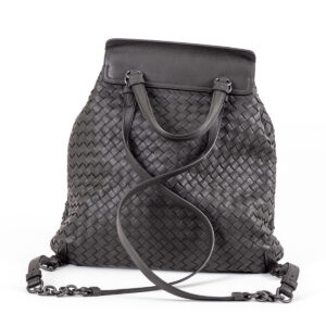 Backpack dark grey braided leather - Image 3
