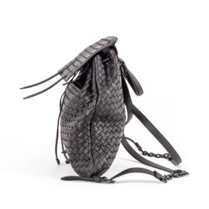 Backpack dark grey braided leather - Image 4