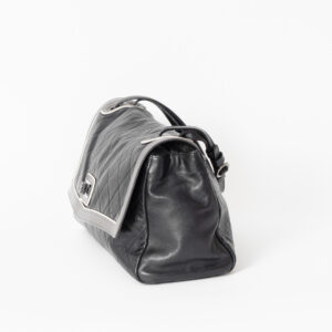 Sac 2.55 Maxi Jumbo en cuir d'agneau noir Edition rare – Image 2