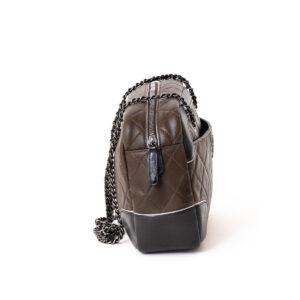 Brown and black quilted leather shopping bag - Image 4