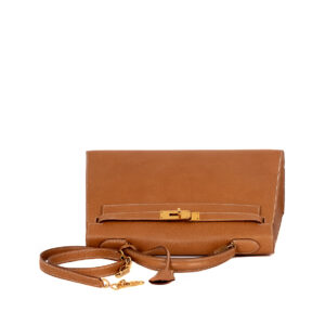 Bolso de mano Kelly 32 Piqué Sellier de cuero Courchevel gold - Imagen 6