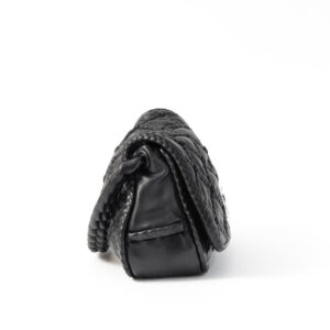Grand sac porté-main en cuir d'agneau noir – Image 4