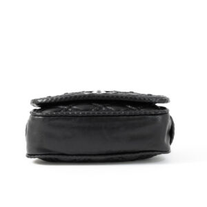 Grand sac porté-main en cuir d'agneau noir – Image 8
