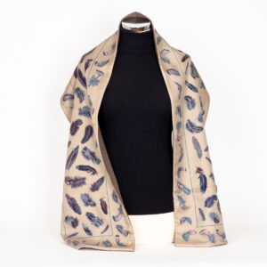 Echarpe double face en laine angora et soie Plumes – Image 2