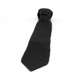 Cravate noire en laine 100% – Image 3