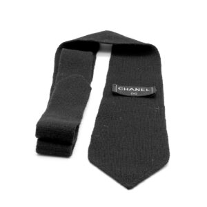 Cravate noire en laine 100% – Image 2