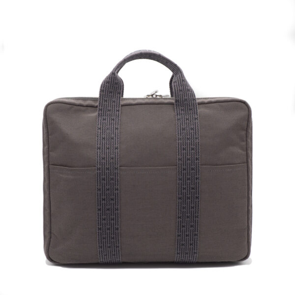 Sac porte-documents et ordinateur en toile grise-0