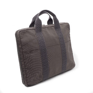 Briefcase and computer bag in gray canvas - Image 2