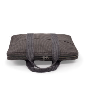 Briefcase and computer bag in gray canvas - Image 3