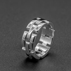 Bague Maillon Panthère en or blanc 18k – Image 2