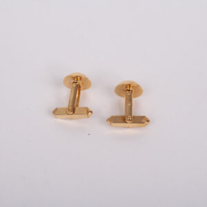 Paire de boutons de manchettes Clous en métal doré – Image 6