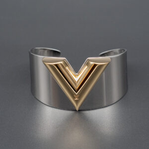 Manchette Essential V Cuff acier et plaqué or – Image 1
