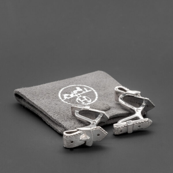 Paire de boutons de manchettes en argent 925 Les Ceintures-0