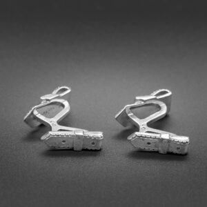 Paire de boutons de manchettes en argent 925 Les Ceintures – Image 2