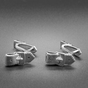 Paire de boutons de manchettes en argent 925 Les Ceintures – Image 3