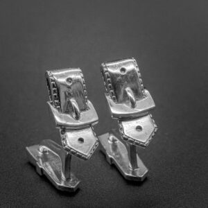 Paire de boutons de manchettes en argent 925 Les Ceintures – Image 5