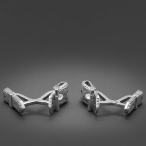 Paire de boutons de manchettes en argent 925 Les Ceintures – Image 4