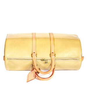 Sac Mercer Keepall 50 cuir verni beige – Image 5