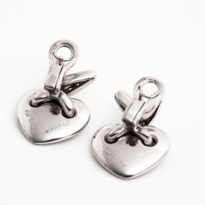 Earrings in 18k white gold and Diamonds Coeur Lien Croisé G.M. - Image 5