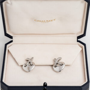 Earrings in 18k white gold and Diamonds Coeur Lien Croisé G.M. - Image 2