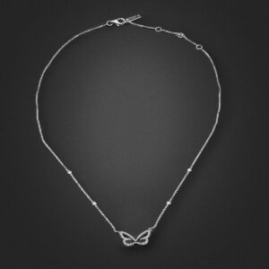 Collier et pendentif Butterfly or blanc et diamants - Imagen 1