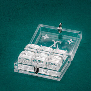 Jeux de 6 dés de voyage en perspex – Image 3