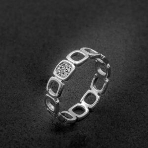 Bague Cube or blanc 18k - Imagen 1