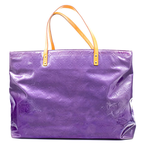Sac Reade Très Grand Modèle en cuir verni mauve RARE -0