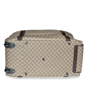 Sac de voyage a roulettes en toile GG Supreme beige – Image 4