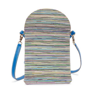 Pochette à bandoulière Pillow en cuir vibrato bleu – Image 1