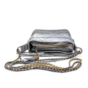 Sac Gabrielle P.M. en cuir lamé argenté – Image 2