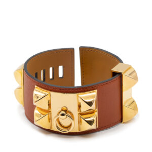 Bracelet Collier de chien en cuir Sikkim rouille – Image 2