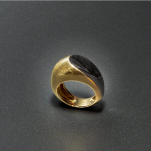 Bague Mouvement or jaune et or blanc 18k – Image 2