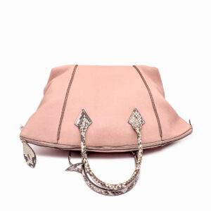 Sac Soft Lockit M.M. en cuir cachemire rose poudré et python – Image 5