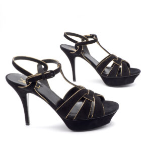 Paire de Tribute en velours noir et doré Pointure 39 - Image 2
