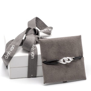 Bracelet sur cordon Menottes Dinh Van R10 or blanc 18k - Imagen 1