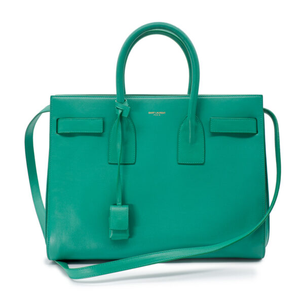 Classique Sac de jour en cuir lisse vert-0