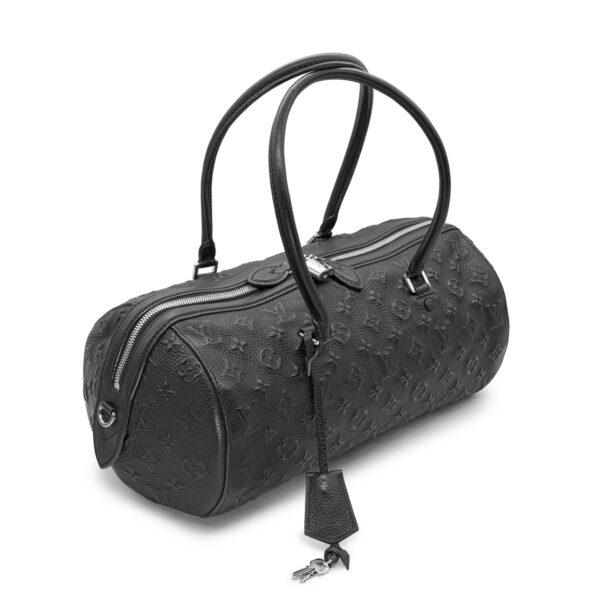 Sac Néo Papillon Révelation en cuir noir Monogram débossé Grand Modèle-0