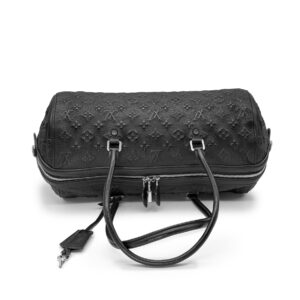 Sac Néo Papillon Révelation en cuir noir Monogram débossé Grand Modèle - Image 4