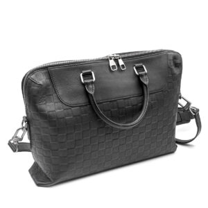 Porte-documents Jour en cuir Damier Infini noir – Image 1