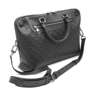 Porte-documents Jour en cuir Damier Infini noir – Image 2