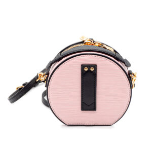 Sac Mini-boite à chapeau en cuir épi rose et noir – Image 3