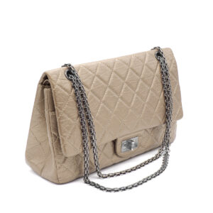 Sac 2.55 Jumbo en cuir vieilli doré – Image 3